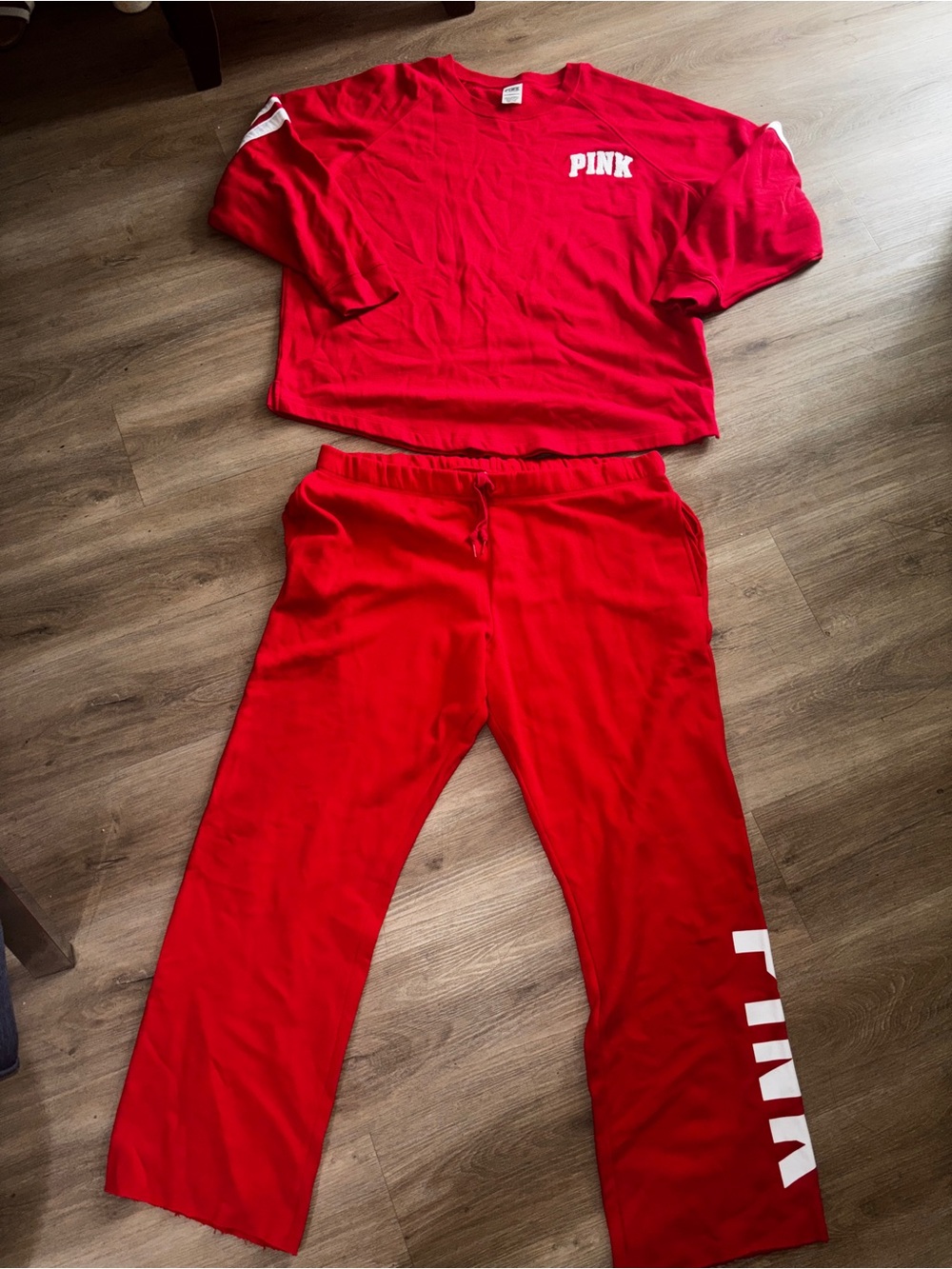 PINK Victoria's Secret Red Kids Two-Piece Pajama Set